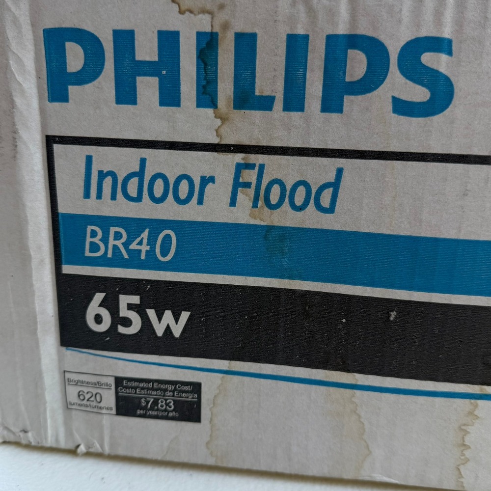 Philips 65W BR40 Indoor Flood Light Bulbs 12 Pack White Incandescent 38779-5 NEW
